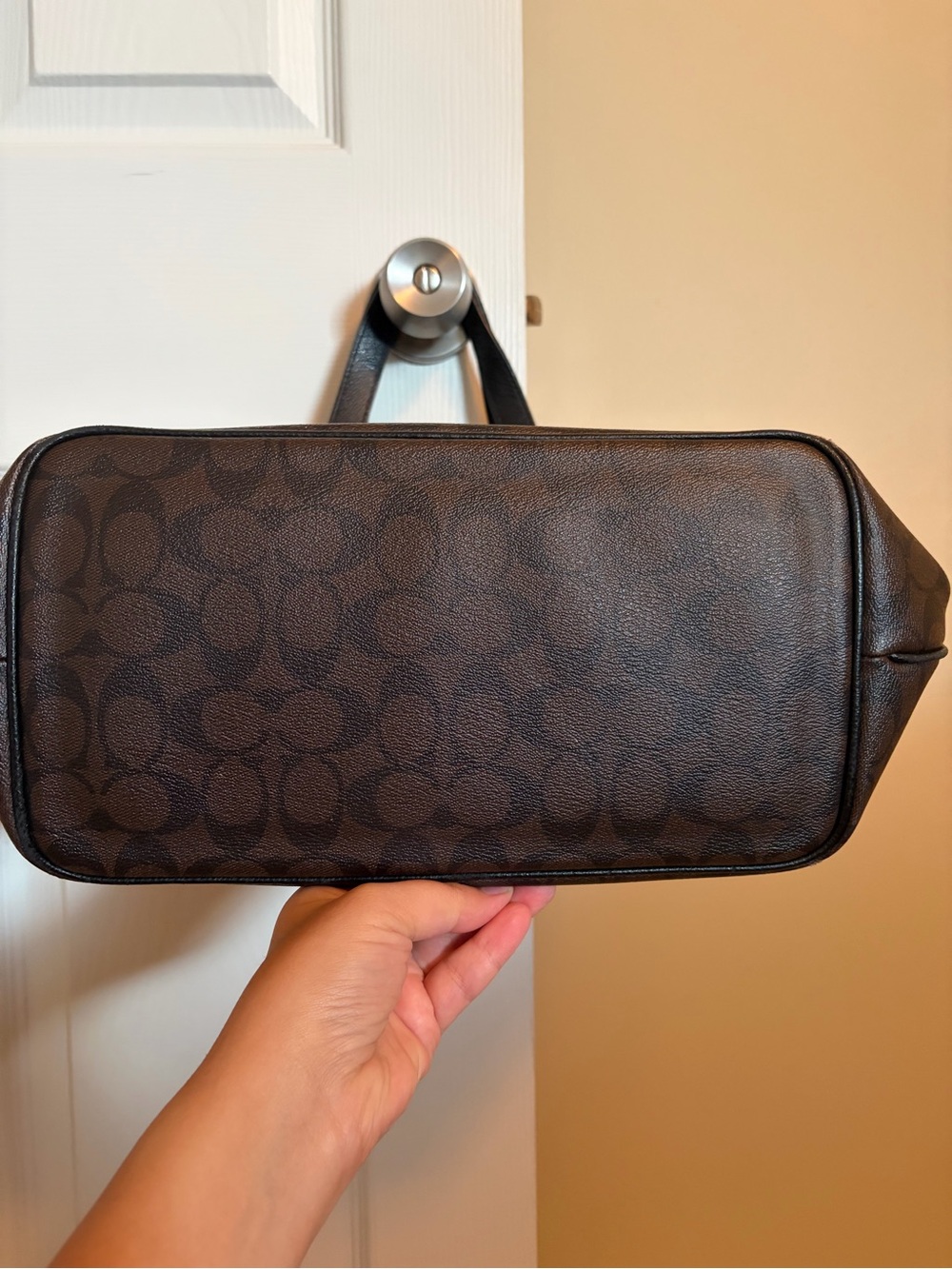 Coach Brown and Black Signature Tote - Picture 7 of 9